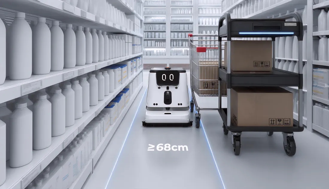 PUDU CC1 Pro Disc: Se abre paso entre carros y cajas